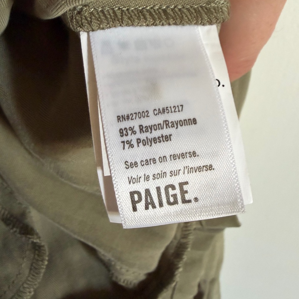 NWOT PAIGE Cactus Green Mayslie Button Down Mini Dress - Picture 10 of 11